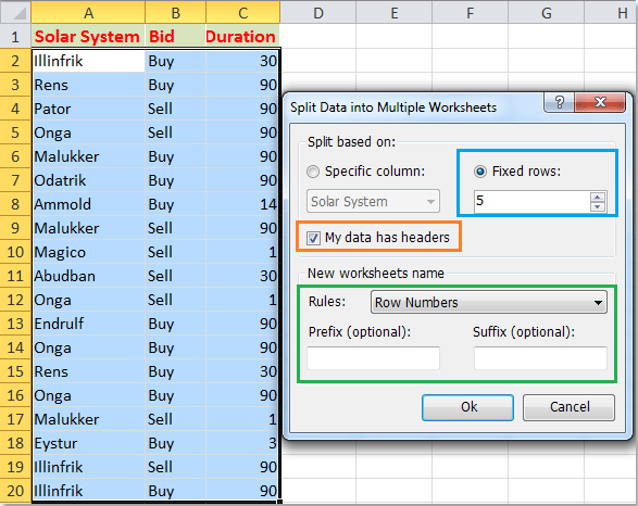 How To Split Data Into Multiple Worksheets By Rows Count In Excel