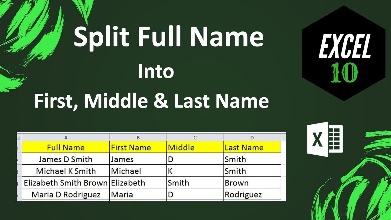 How To Split Full Name Into First Name Middle Name And Last Name In