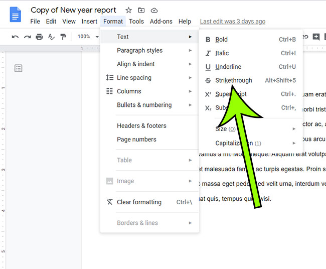 How To Strikethrough Text In Google Docs Guide Support Your Tech