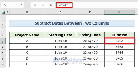 How To Subtract Columns In Excel 6 Easy Methods Exceldemy