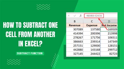 How To Subtract One Cell From Another In Excel Subtract Function