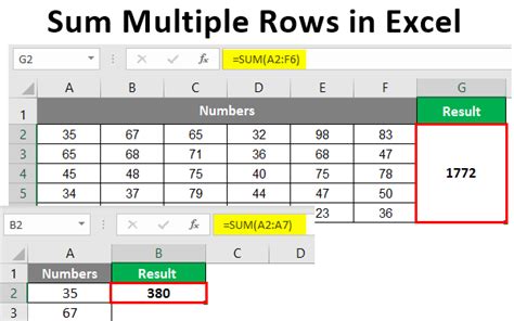 Sum 2 Rows In Excel