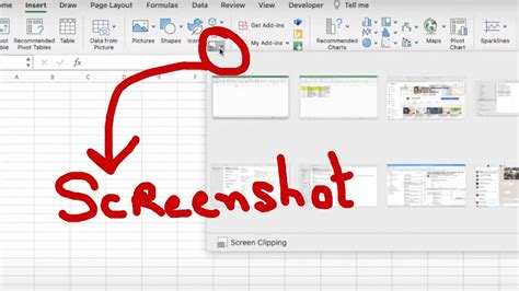 Take Screenshot In Excel