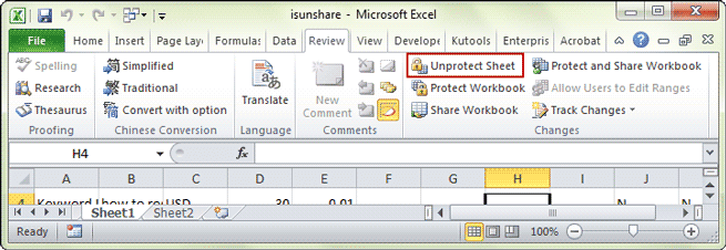 How To Unprotect Excel Worksheet With Or Without Password