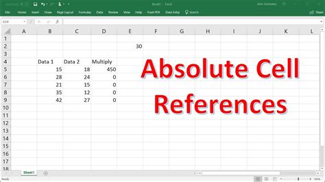 How To Use Absolute Cell Reference In Excel Youtube