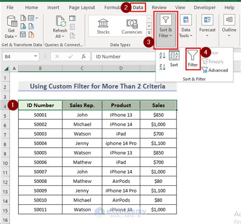 How To Use Custom Autofilter In Excel For More Than 2 Criteria