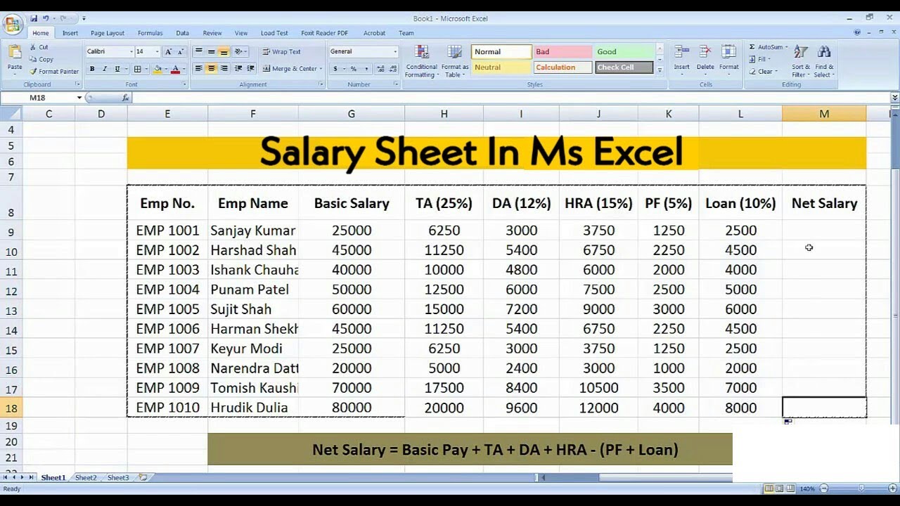 How To Use Mark Sheet In Ms Excel Youtube