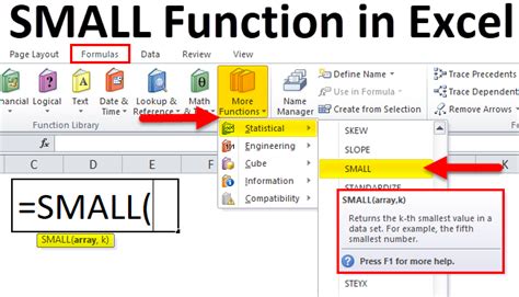 How To Use The Small Function In Excel 8 Examples