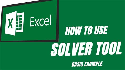 How To Use The Solver Tool In Excel Youtube