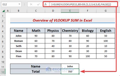 How To Vlookup And Sum Matches In Rows Or Columns In Excel