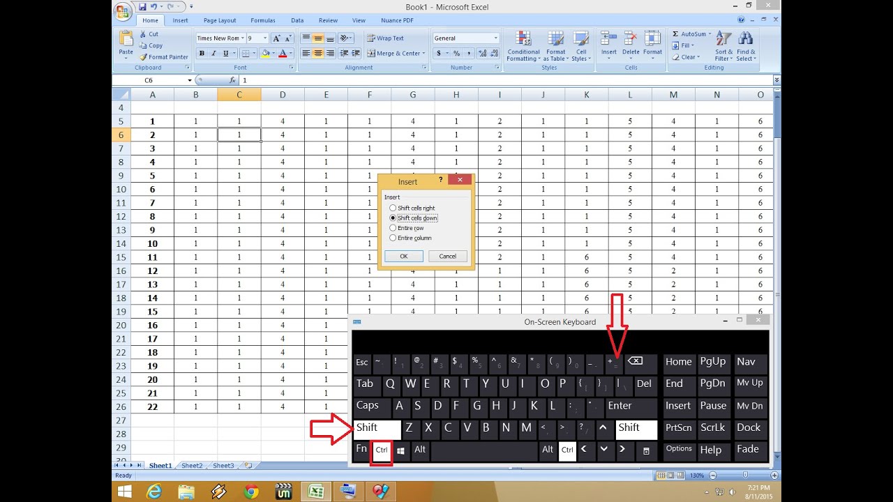 Insert Row Shortcut In Excel How To Insert Row Using Shortcut Method