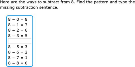 Ixl Ways To Subtract From A Number Subtraction Sentences 1St