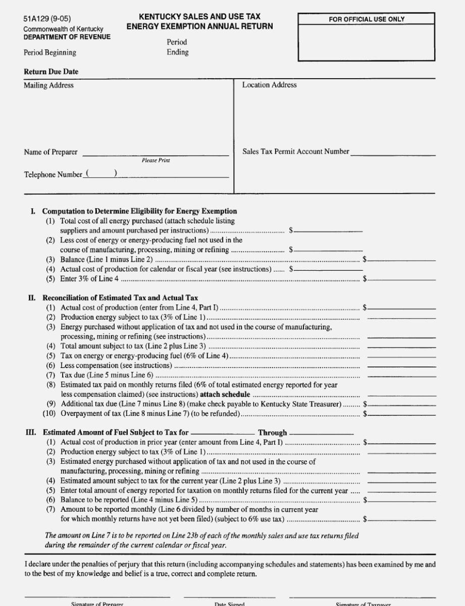 Kentucky Sales And Use Tax Worksheet Db Excel Com