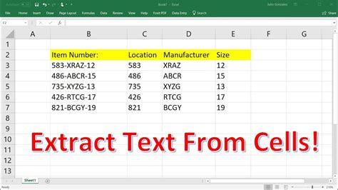 Left Mid Right Len Find Search Functions Extract Text From