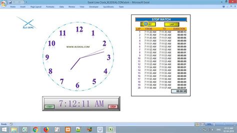 Live Clock Stop Watch In Excel File Xlsdeal Com Youtube