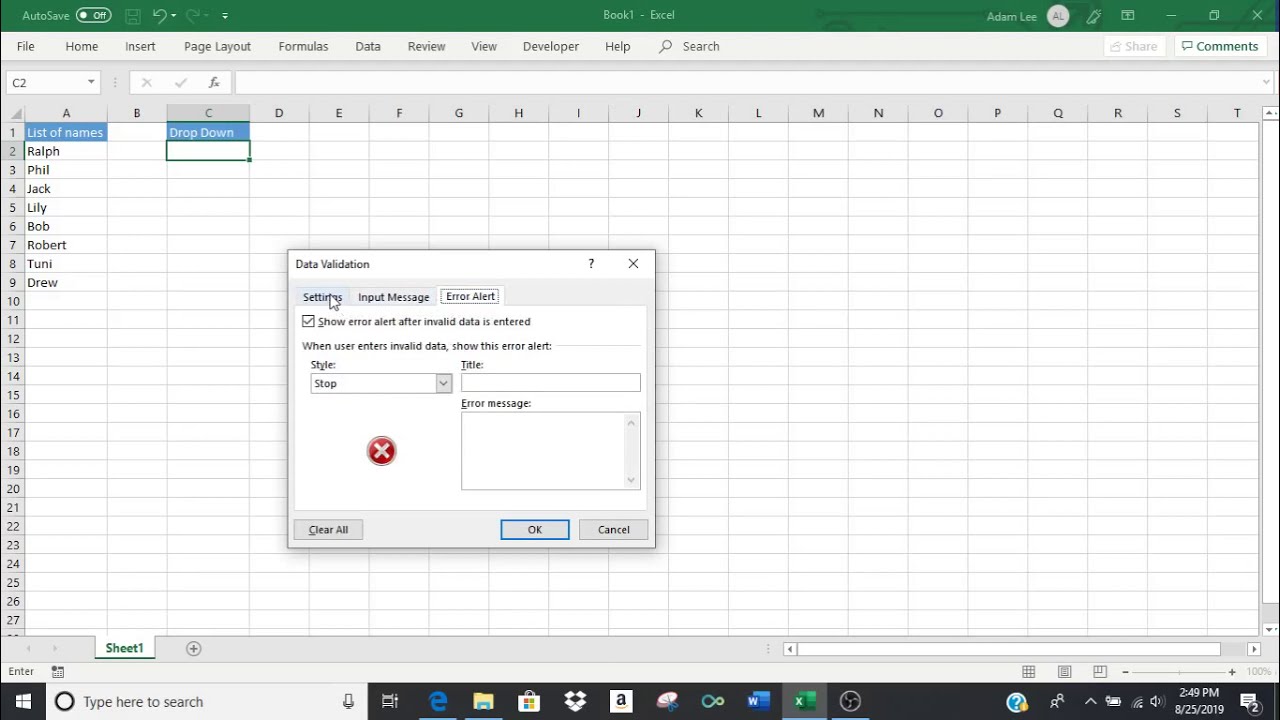 Make Multiple Selections In Drop Down List In Excel Youtube