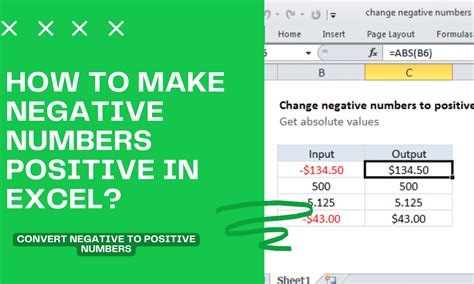 Make Negative Number Positive Excel How To Make A Negative Number Positive Excel