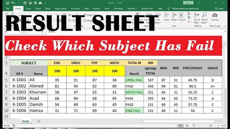 Marksheet In Excel How To Make Marksheet In Excel Format