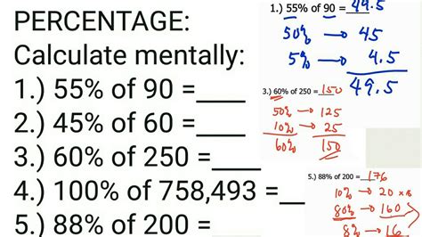 Mental Math Percentages