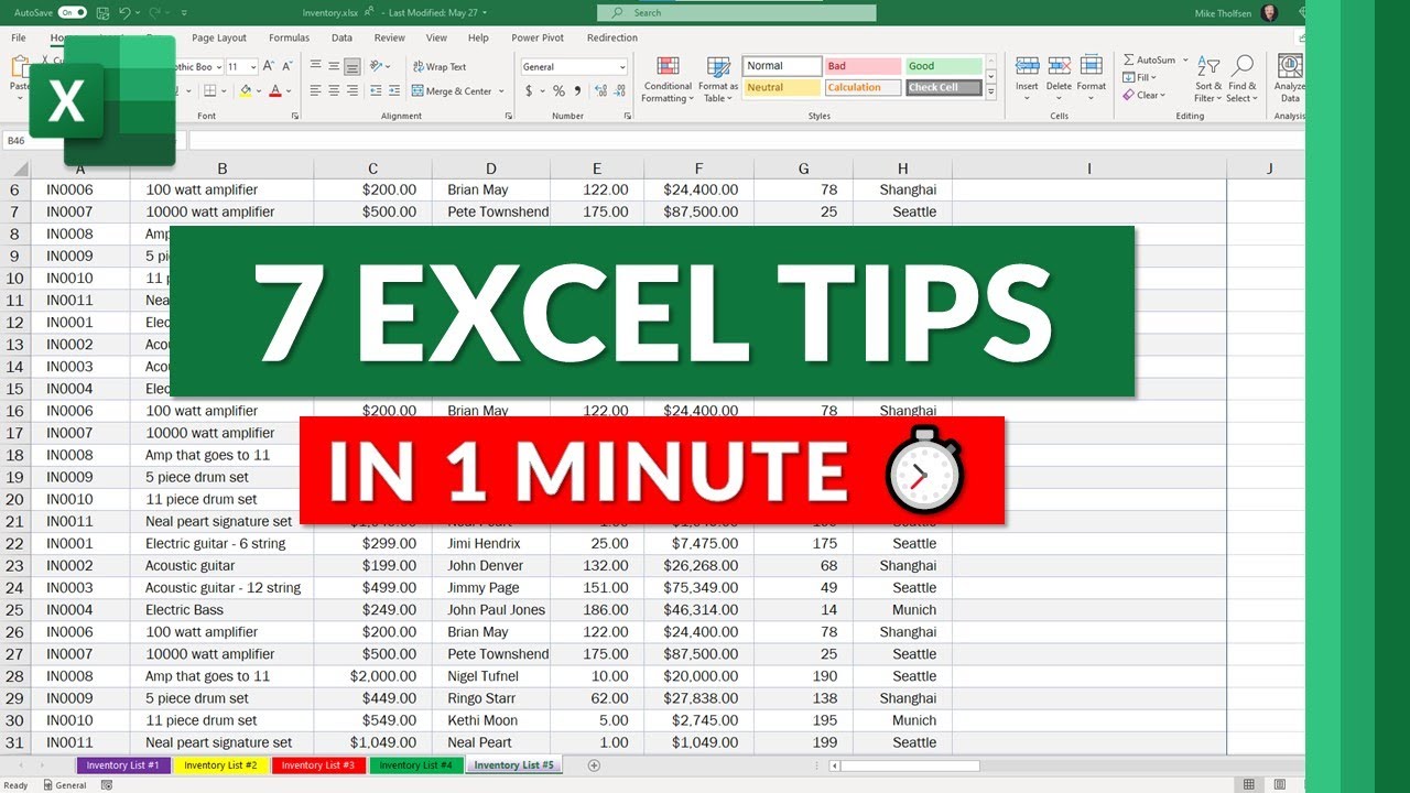 Microsoft Excel Tips Learn More Pro