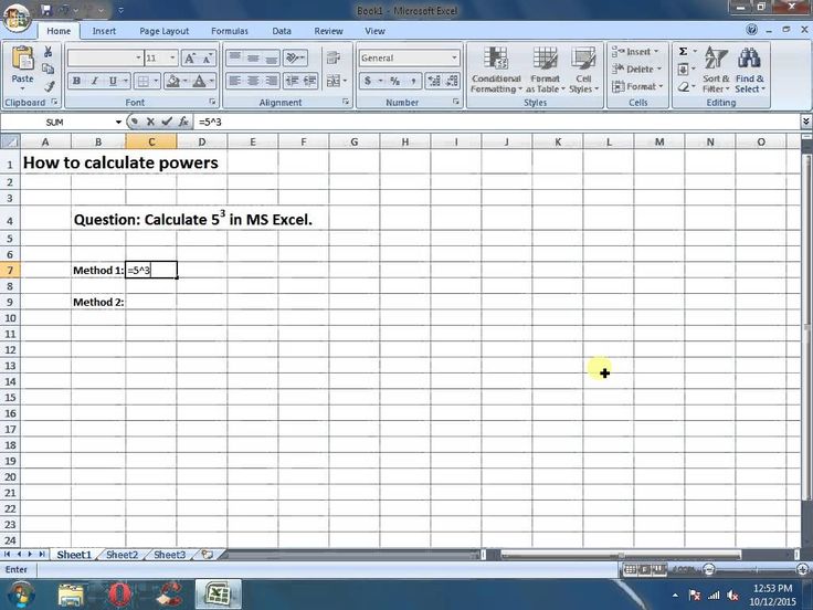 Ms Excel Tutorials How To Calculate Powers In Microsoft Excel Youtube