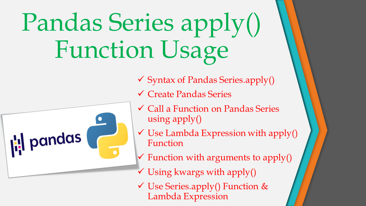 Pandas Series Apply Function Usage Spark By Examples