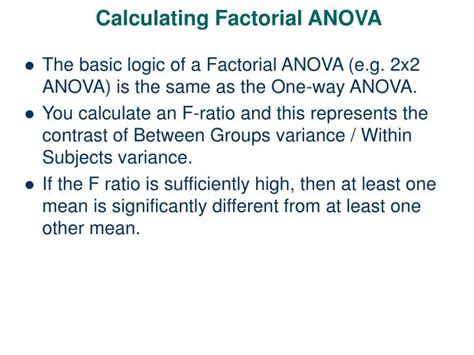 Ppt Calculating Factorial Anova Powerpoint Presentation Free