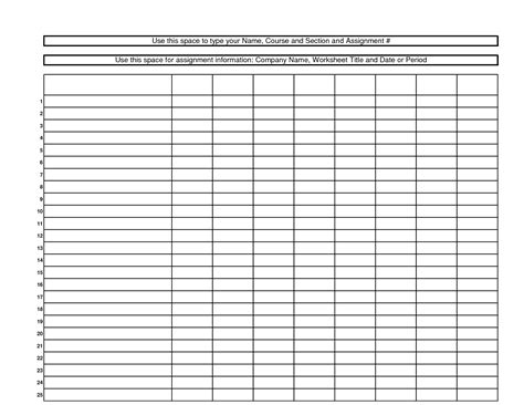 Printable Blank Spreadsheet With Lines Db Excel Com