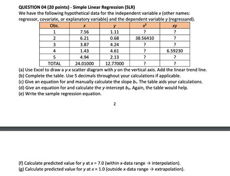 Questions On Linear Regression With Answers