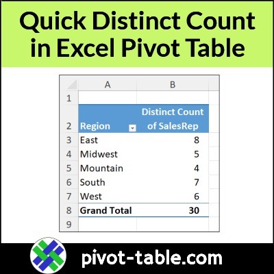 Quick Count Unique Distinct Items In Excel Pivot Table Excel Pivot