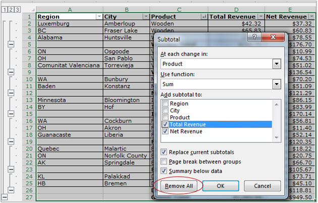 Quickly Removing Subtotals In Microsoft Excel