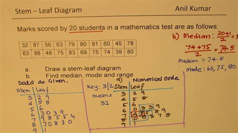 Rearrange Group Data And Plot Stem And Leaf Diagram Youtube