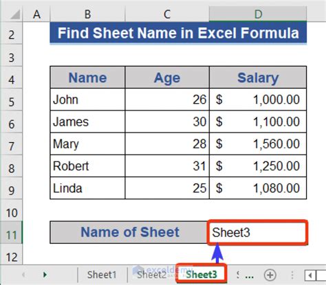 Refer To Excel Sheet Name In Formula