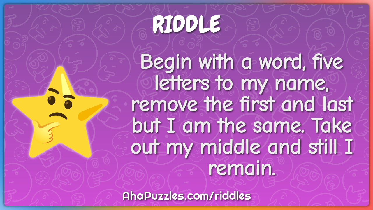 Remove 5 Letters From This S How To Remove Word Puzzles Letters