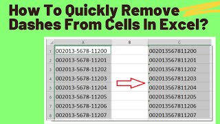 Remove Dashes In Excel 2024 How To Remove Dashes From A Phone Number