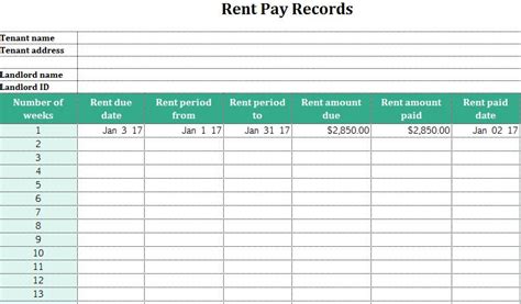 Rent Collection Spreadsheet Template Tutore Org Master Of Documents