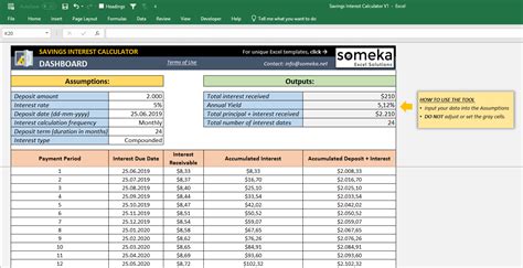 Savings Interest Calculator Excel Template Savings Account Tool