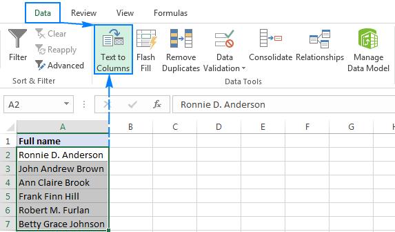 Separate First And Last Name In Excel Split Names Using Formulas