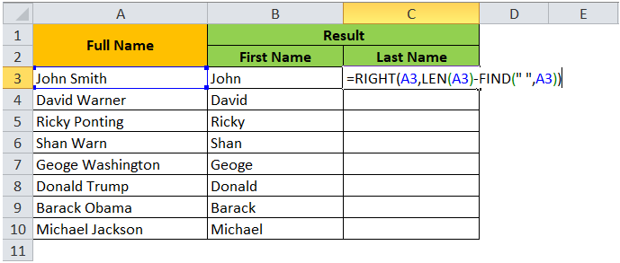 Separate First Name In Microsoft Excel Full Name Me Se Surname Remove Karo Part A Viral