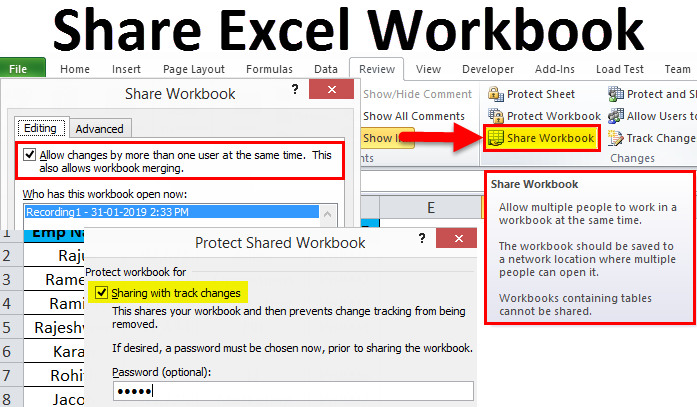 Share An Excel Workbook How To Share Examples Templates