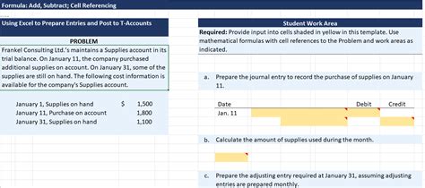 Solved Formula Add Subtract Cell Referencing Using Excel Chegg Com