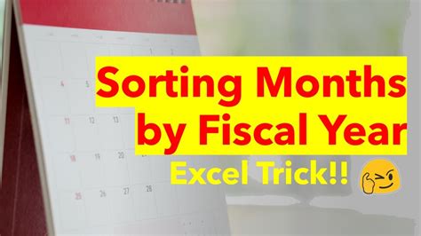 Sort Months By Fiscal Year In Excel Youtube