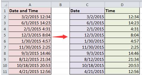 Split Timestamp Column Into Separate Date And Time Columns In Excel