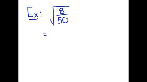 Square Roots Of Perfect Fractions Youtube