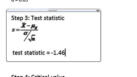 Stats Hypothesis Testing Using Critical Value Method Youtube