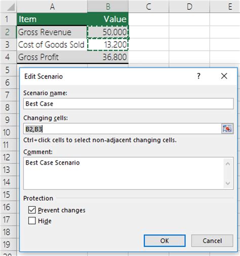 Switch Between Various Sets Of Values By Using Scenarios Microsoft Support