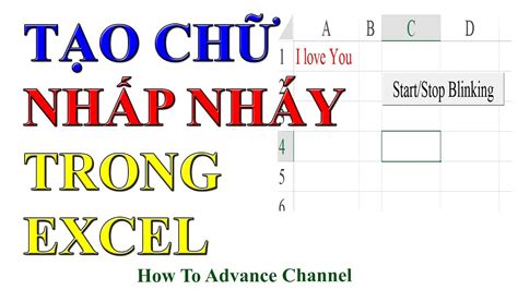 T O Ch Nh P Nh Y Trong Excel Blinking Text In Excel Youtube