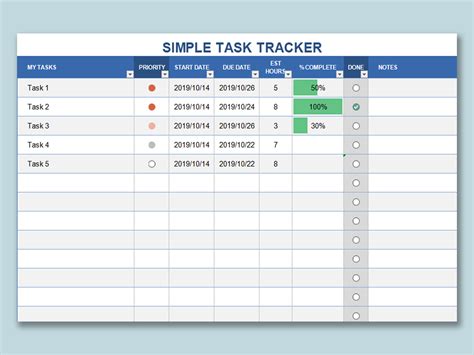 Task Spreadsheet Template Excelxo Com