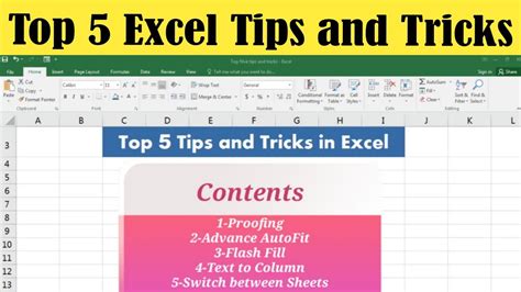 Top 5 Excel Tips And Tricks Best Excel Shortcuts Youtube