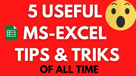 Top 5 Excel Tips Tricks 5 Unlimited Excel Tips And Tricks Youtube